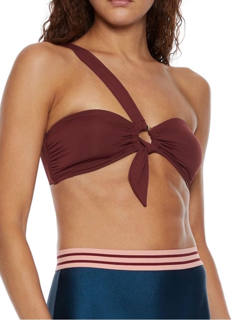 Seafolly Women’s One-Shoulder Bikini Set in Maroon